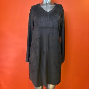 Joh. Black Faux Suede Aurora Long Sleeve Dress